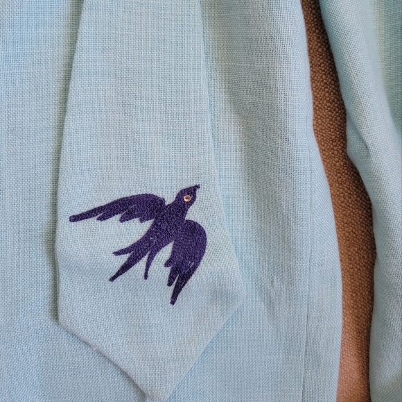 70s Low Rise Aqua Pants - Picture 3 of 4